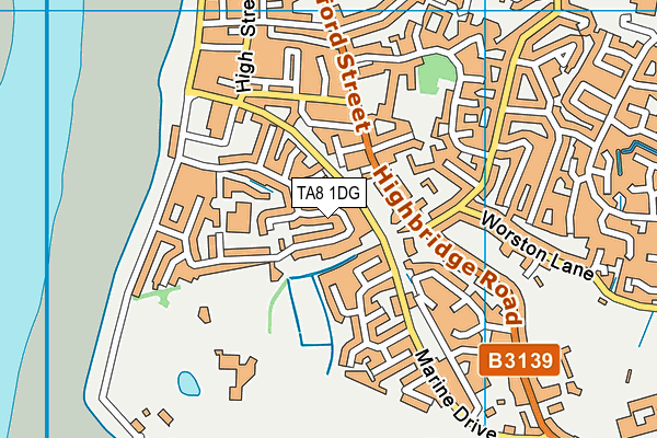 TA8 1DG map - OS VectorMap District (Ordnance Survey)