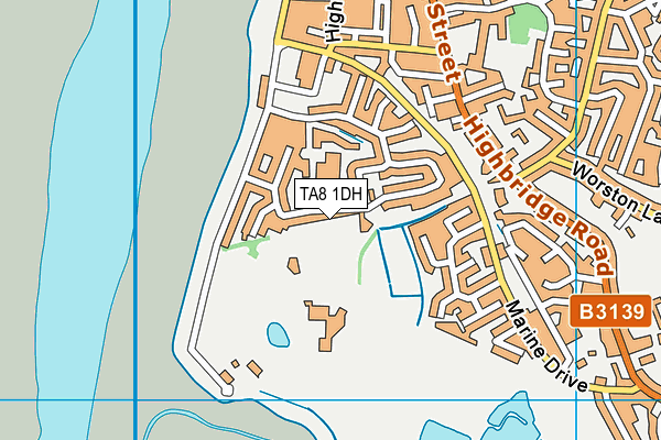 TA8 1DH map - OS VectorMap District (Ordnance Survey)