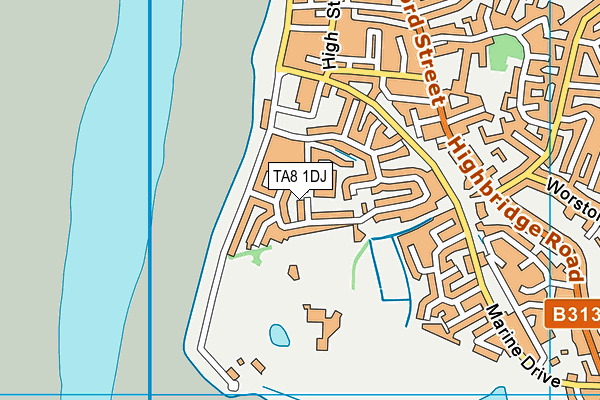 TA8 1DJ map - OS VectorMap District (Ordnance Survey)