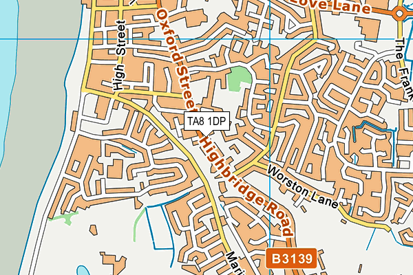 TA8 1DP map - OS VectorMap District (Ordnance Survey)