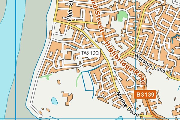 TA8 1DQ map - OS VectorMap District (Ordnance Survey)