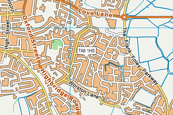 TA8 1HS map - OS VectorMap District (Ordnance Survey)