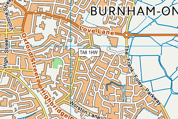 TA8 1HW map - OS VectorMap District (Ordnance Survey)