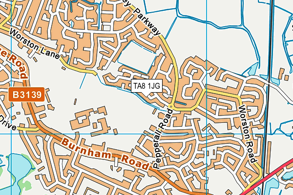 TA8 1JG map - OS VectorMap District (Ordnance Survey)