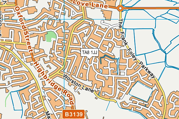 TA8 1JJ map - OS VectorMap District (Ordnance Survey)