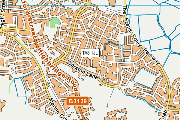 TA8 1JL map - OS VectorMap District (Ordnance Survey)