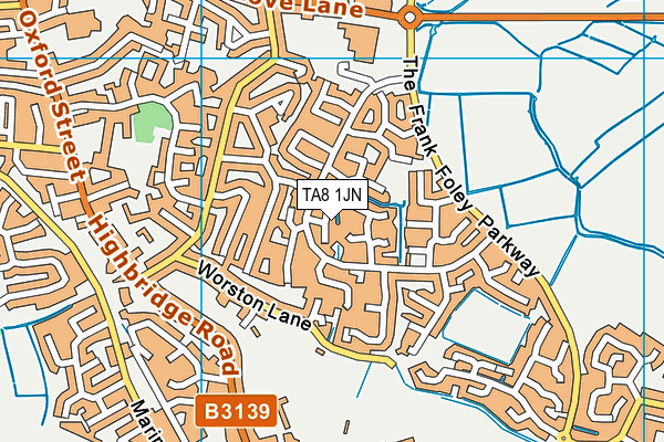 TA8 1JN map - OS VectorMap District (Ordnance Survey)