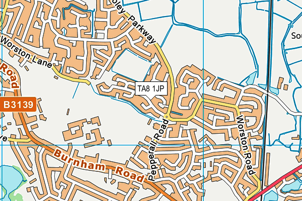TA8 1JP map - OS VectorMap District (Ordnance Survey)