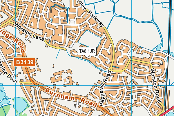 TA8 1JR map - OS VectorMap District (Ordnance Survey)