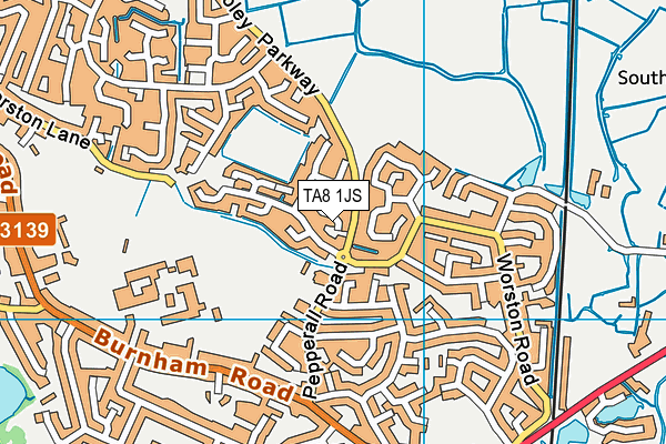 TA8 1JS map - OS VectorMap District (Ordnance Survey)