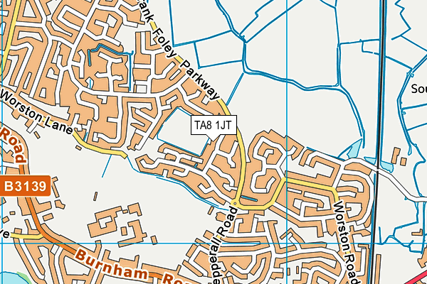 TA8 1JT map - OS VectorMap District (Ordnance Survey)