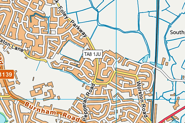 TA8 1JU map - OS VectorMap District (Ordnance Survey)