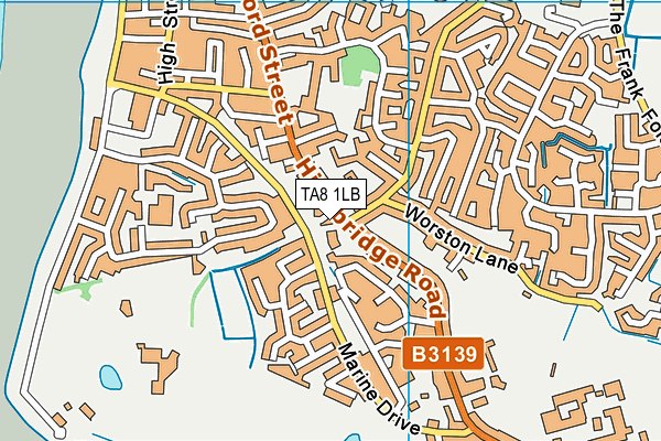 TA8 1LB map - OS VectorMap District (Ordnance Survey)
