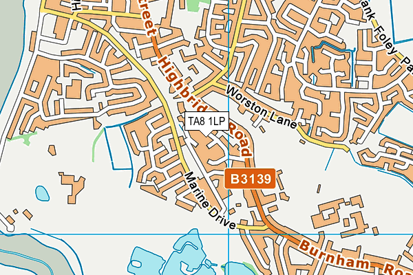 TA8 1LP map - OS VectorMap District (Ordnance Survey)