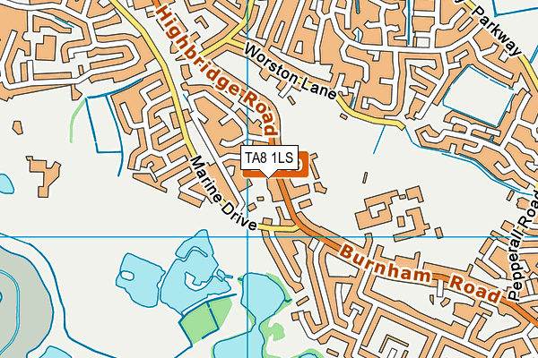 TA8 1LS map - OS VectorMap District (Ordnance Survey)