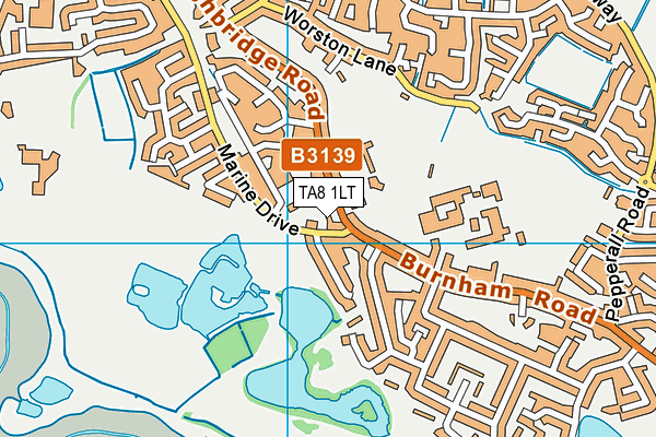 TA8 1LT map - OS VectorMap District (Ordnance Survey)