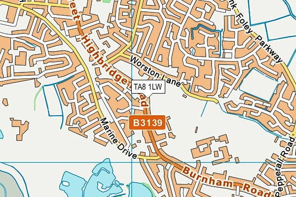TA8 1LW map - OS VectorMap District (Ordnance Survey)