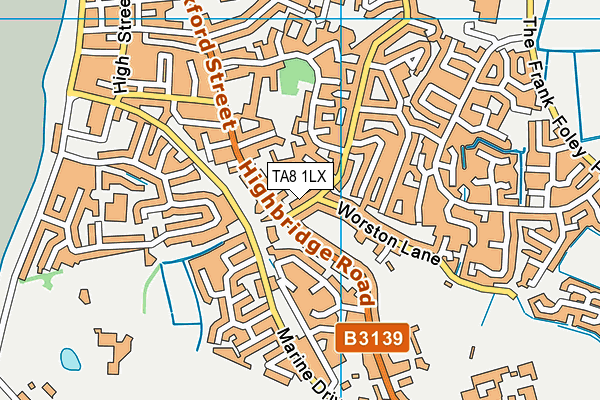 TA8 1LX map - OS VectorMap District (Ordnance Survey)