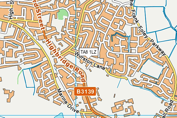 TA8 1LZ map - OS VectorMap District (Ordnance Survey)