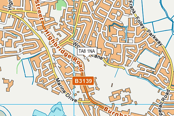 TA8 1NA map - OS VectorMap District (Ordnance Survey)