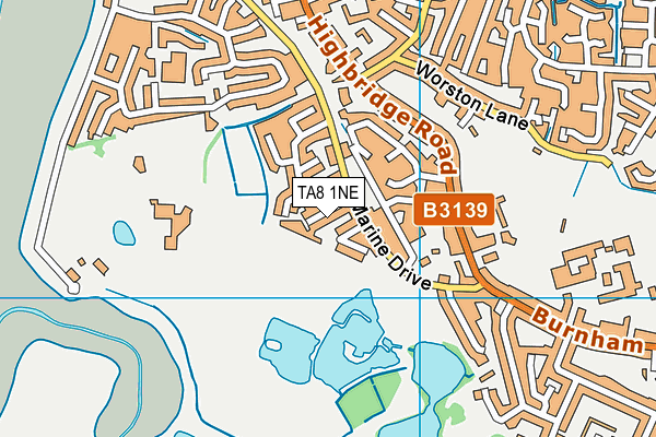 TA8 1NE map - OS VectorMap District (Ordnance Survey)