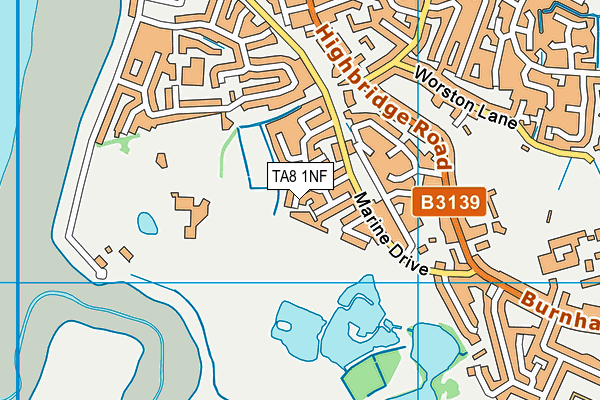 TA8 1NF map - OS VectorMap District (Ordnance Survey)