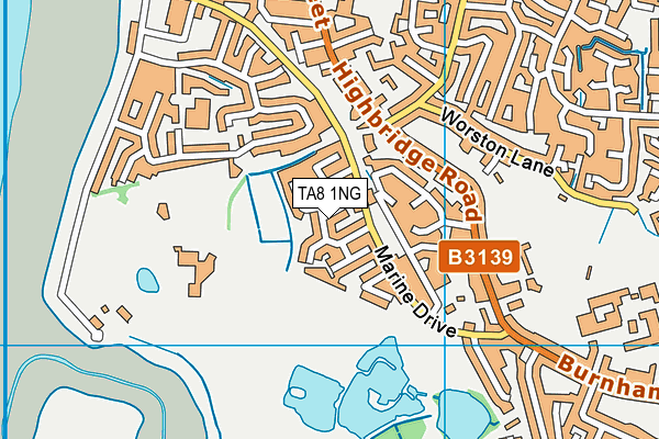 TA8 1NG map - OS VectorMap District (Ordnance Survey)