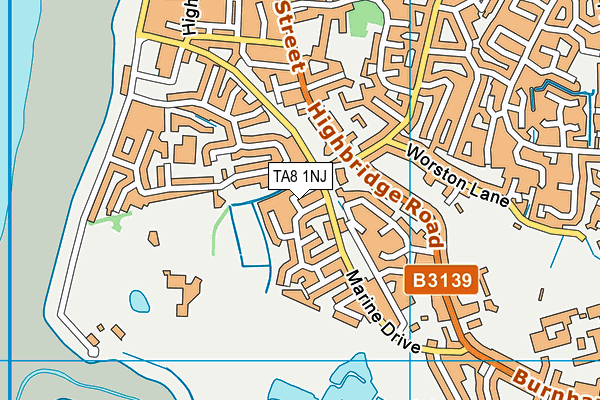 TA8 1NJ map - OS VectorMap District (Ordnance Survey)