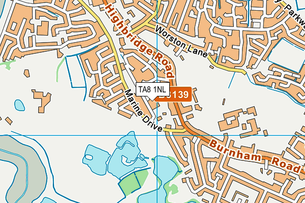 TA8 1NL map - OS VectorMap District (Ordnance Survey)