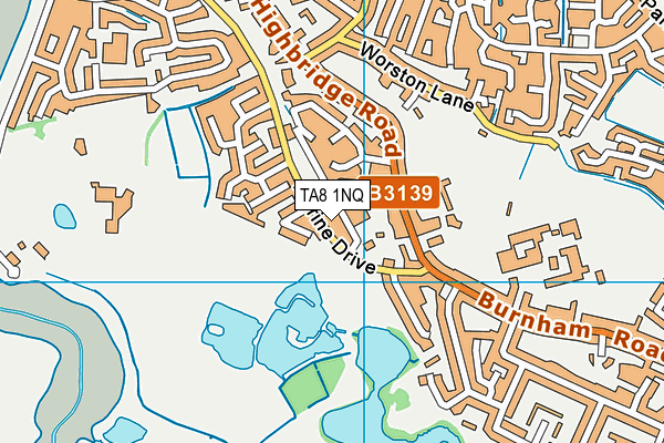 Burnham Bmx Track map (TA8 1NQ) - OS VectorMap District (Ordnance Survey)