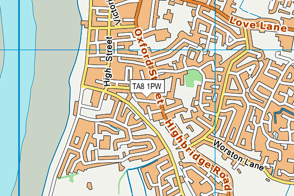 TA8 1PW map - OS VectorMap District (Ordnance Survey)