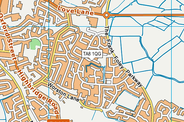 TA8 1QG map - OS VectorMap District (Ordnance Survey)