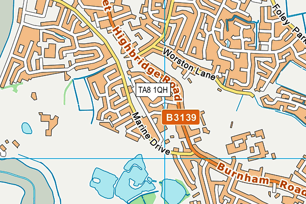 TA8 1QH map - OS VectorMap District (Ordnance Survey)