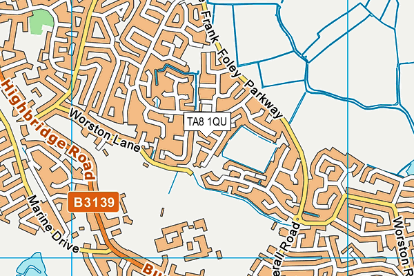 TA8 1QU map - OS VectorMap District (Ordnance Survey)