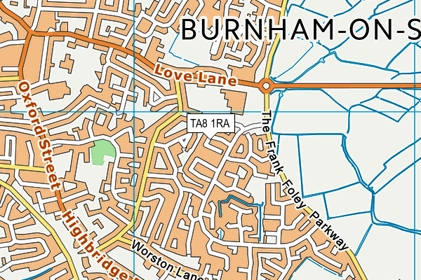 TA8 1RA map - OS VectorMap District (Ordnance Survey)