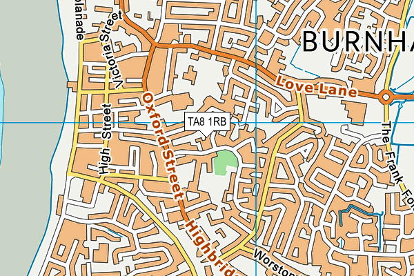 TA8 1RB map - OS VectorMap District (Ordnance Survey)