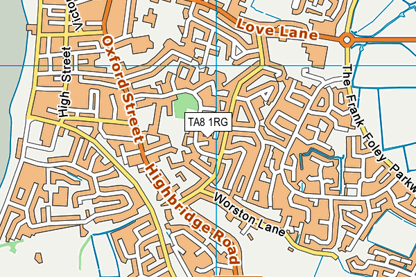 TA8 1RG map - OS VectorMap District (Ordnance Survey)