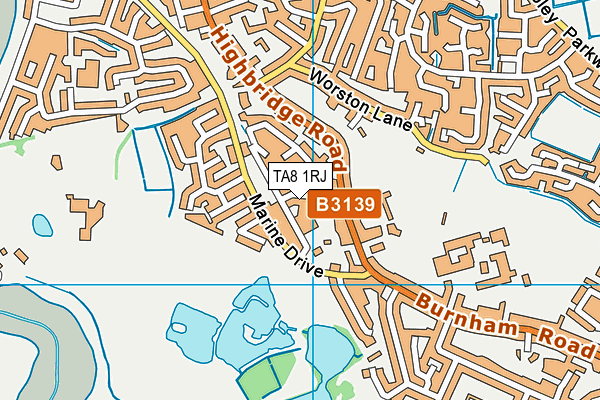 TA8 1RJ map - OS VectorMap District (Ordnance Survey)