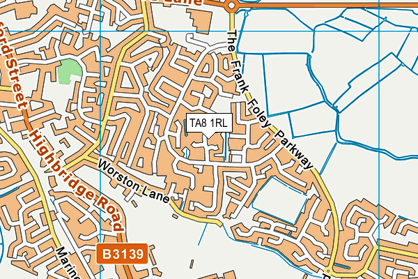 TA8 1RL map - OS VectorMap District (Ordnance Survey)