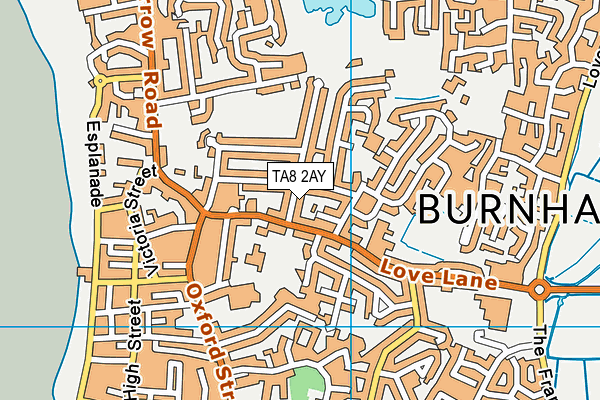 TA8 2AY map - OS VectorMap District (Ordnance Survey)