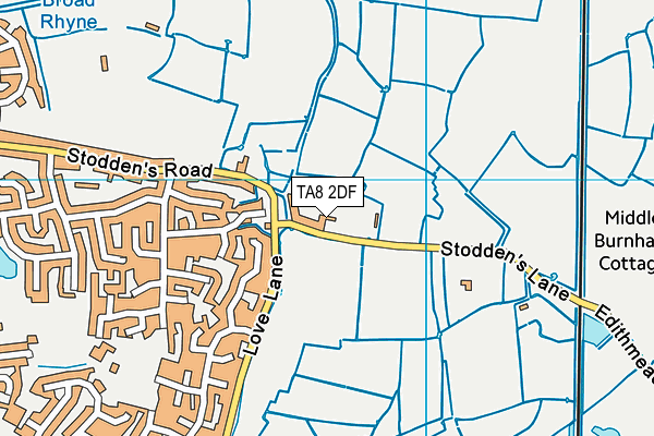 TA8 2DF map - OS VectorMap District (Ordnance Survey)