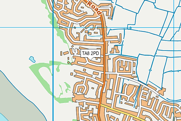 TA8 2PD map - OS VectorMap District (Ordnance Survey)