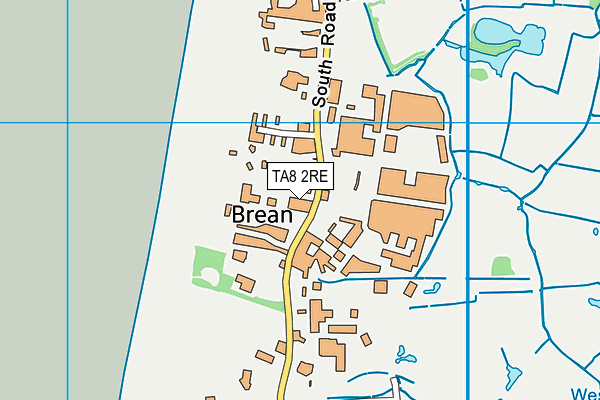 TA8 2RE map - OS VectorMap District (Ordnance Survey)