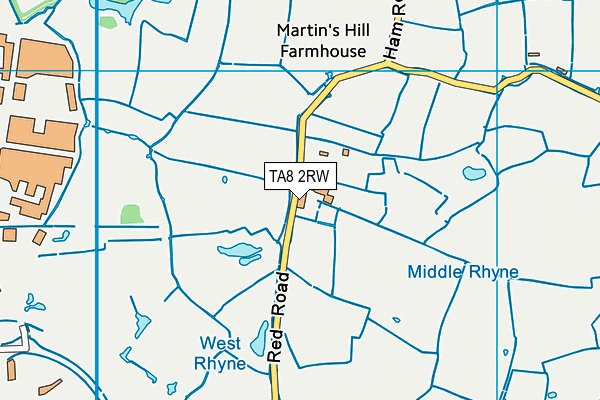 TA8 2RW map - OS VectorMap District (Ordnance Survey)