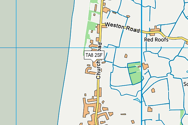TA8 2SF map - OS VectorMap District (Ordnance Survey)