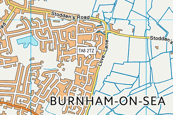 TA8 2TZ map - OS VectorMap District (Ordnance Survey)