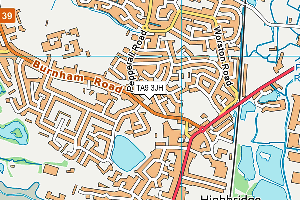 TA9 3JH map - OS VectorMap District (Ordnance Survey)
