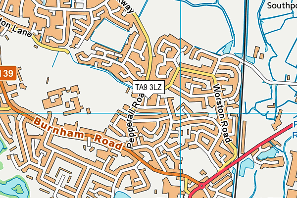 TA9 3LZ map - OS VectorMap District (Ordnance Survey)