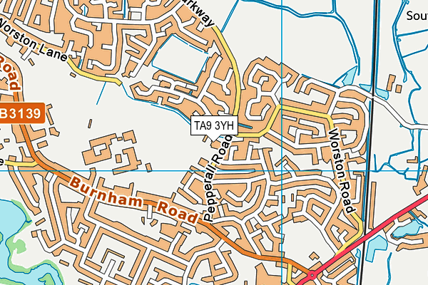 TA9 3YH map - OS VectorMap District (Ordnance Survey)