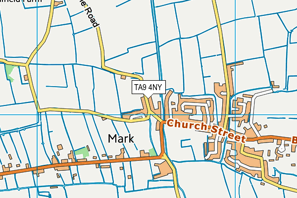 Mark Cricket Club map (TA9 4NY) - OS VectorMap District (Ordnance Survey)
